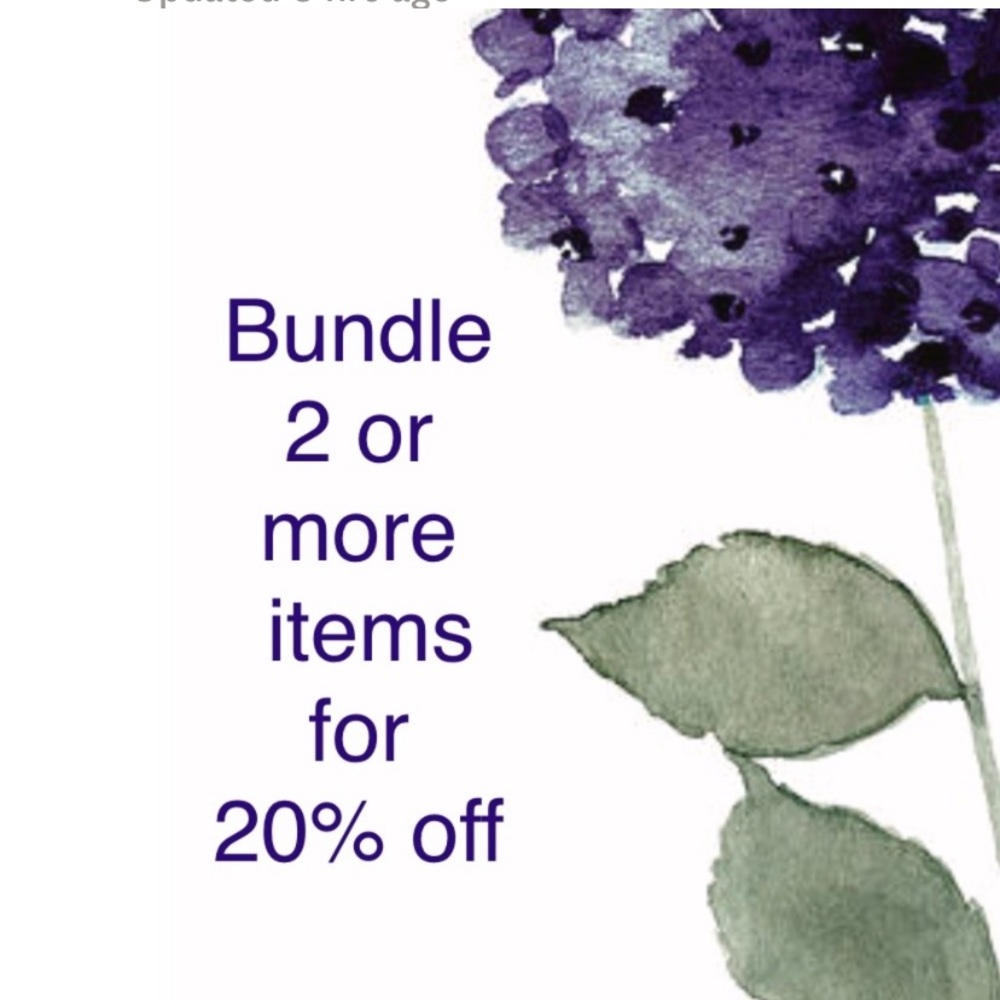 Bundle sale 20% of 2 or more.